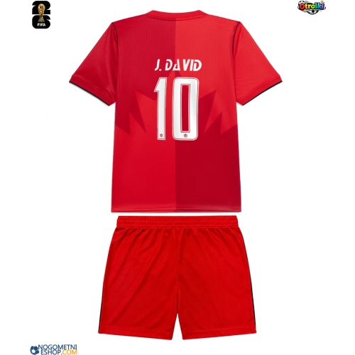 Otroški Nogometni dresi Kanada Jonathan David #10 Domači SP 2026 Kratek Rokav (+ Kratke hlače)